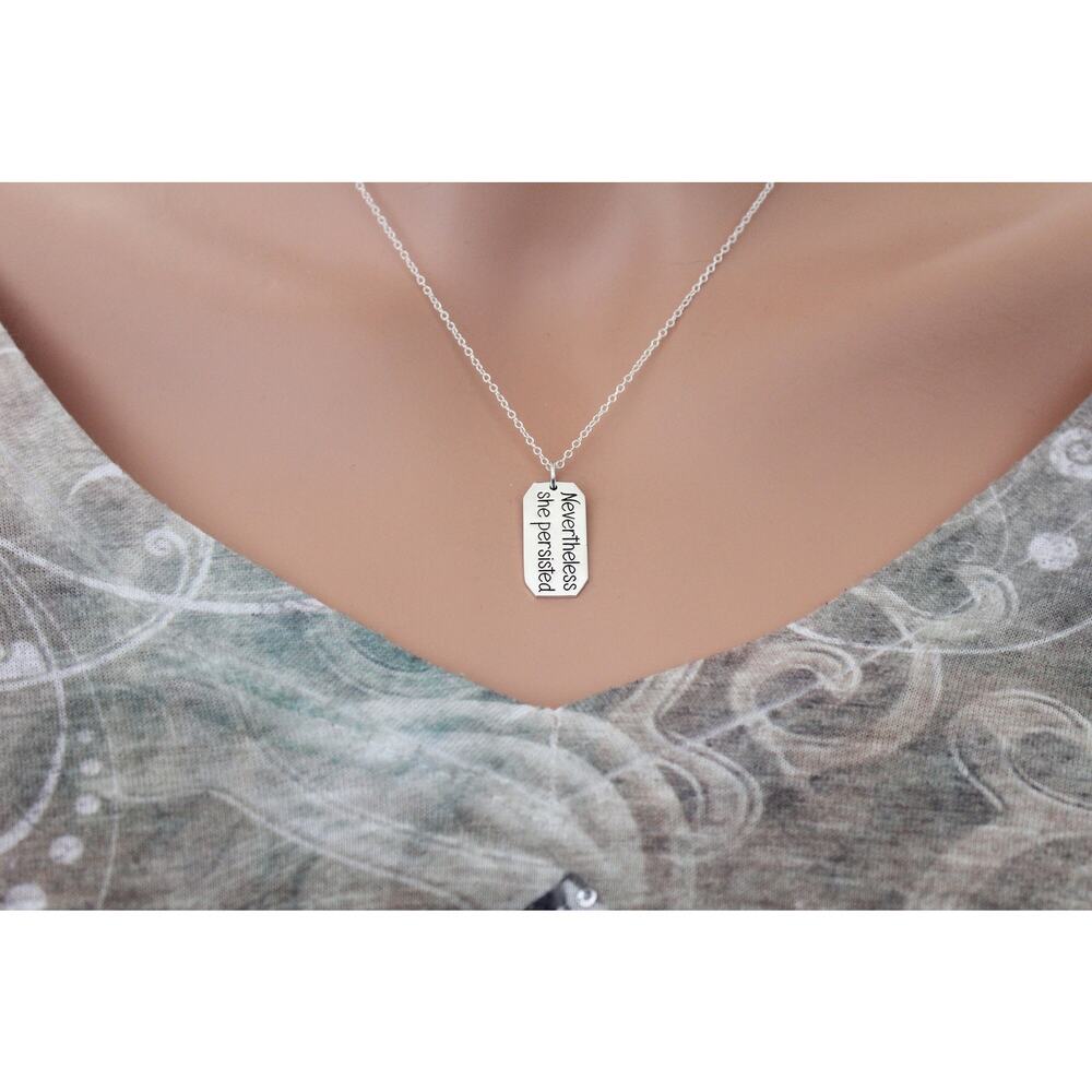 Sterling Silver Message Pendant - Nevertheless Sh… - image 6